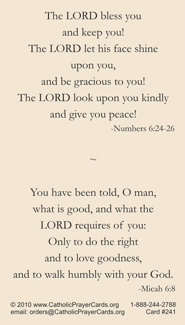 Google Blessing Scriptural Blessing Prayer Card (PC-241) – TheHolyCardCompany