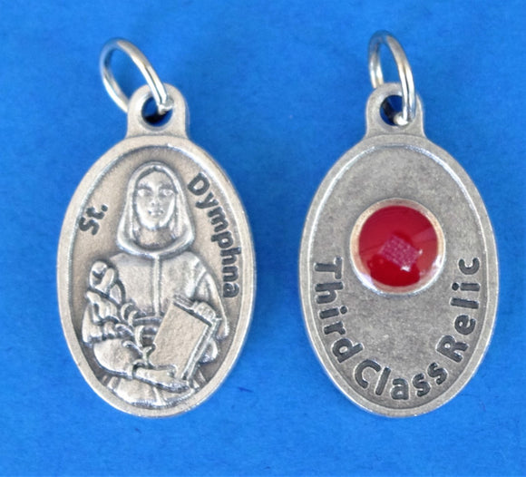 St. Dymphna Third Class Relic Medal (M-216) – TheHolyCardCompany