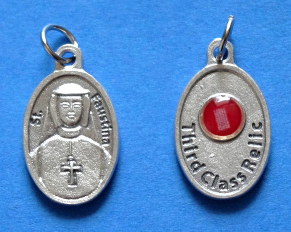 St. Faustina Third Class Relic Medal (M-208) – TheHolyCardCompany
